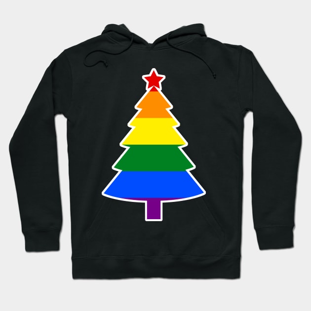 Christmas Tree LGBT Flag Gay Pride Rainbow Hoodie by aaallsmiles